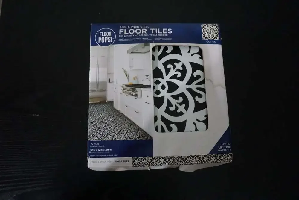 FloorPops Gothic Peel & Stick Vinyl Floor Tiles (10 Tiles, 12in x 12in)